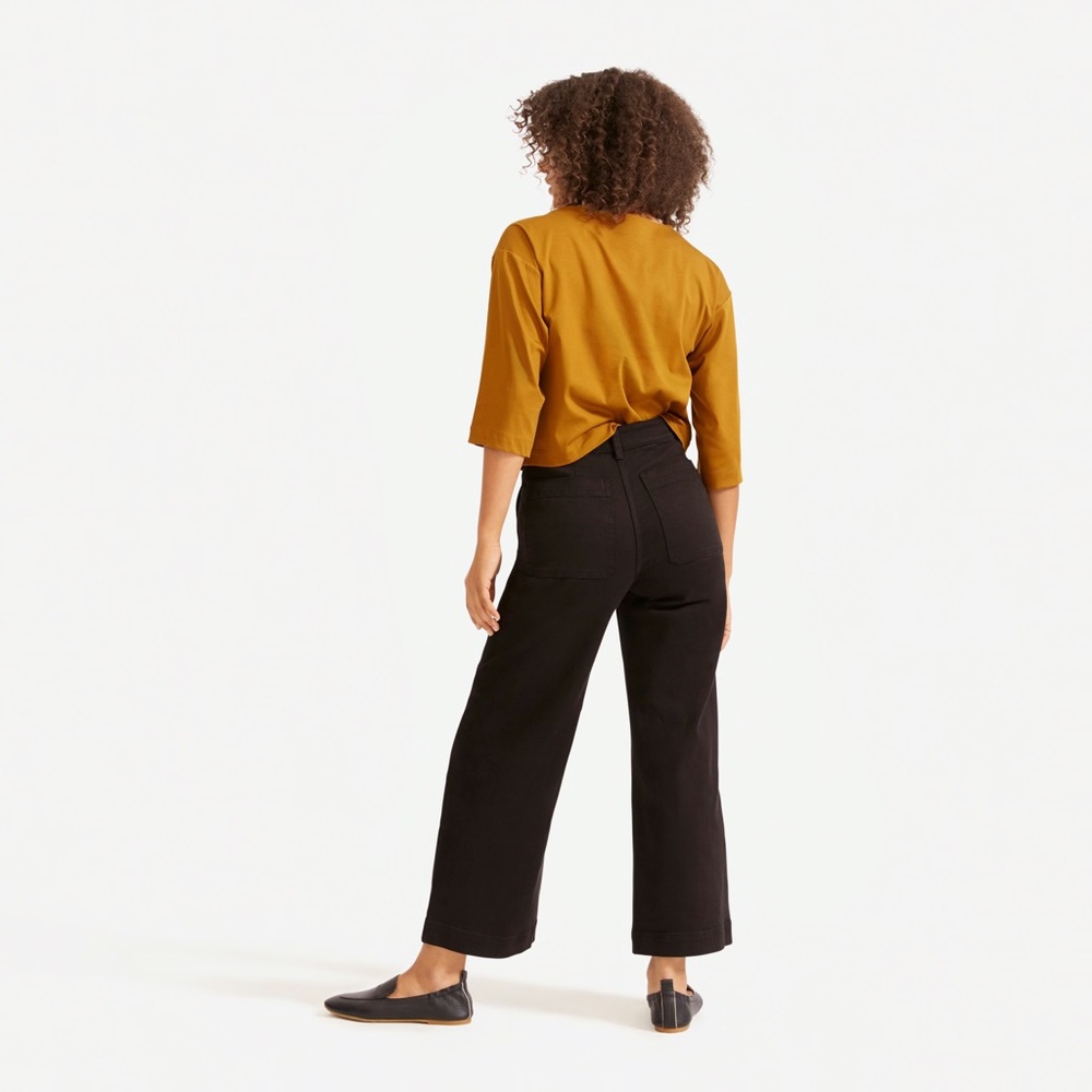 EVERLANE The Wide-Leg Crop Pant in Black